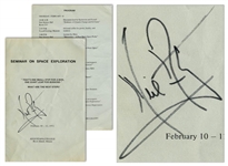 Neil Armstrong Signed Program for Seminar on Space Exploration